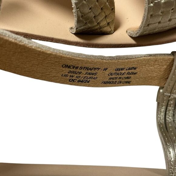 Olukai Sandals Womens 10 Gold Bubbly/White Sand Onohi Strappy Platform NEW - Picture 9 of 11